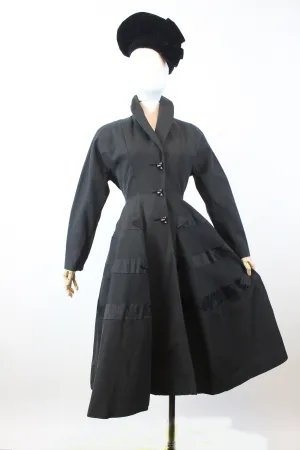 1950s PRINCESS faille dolman sleeve coat xs | new winter