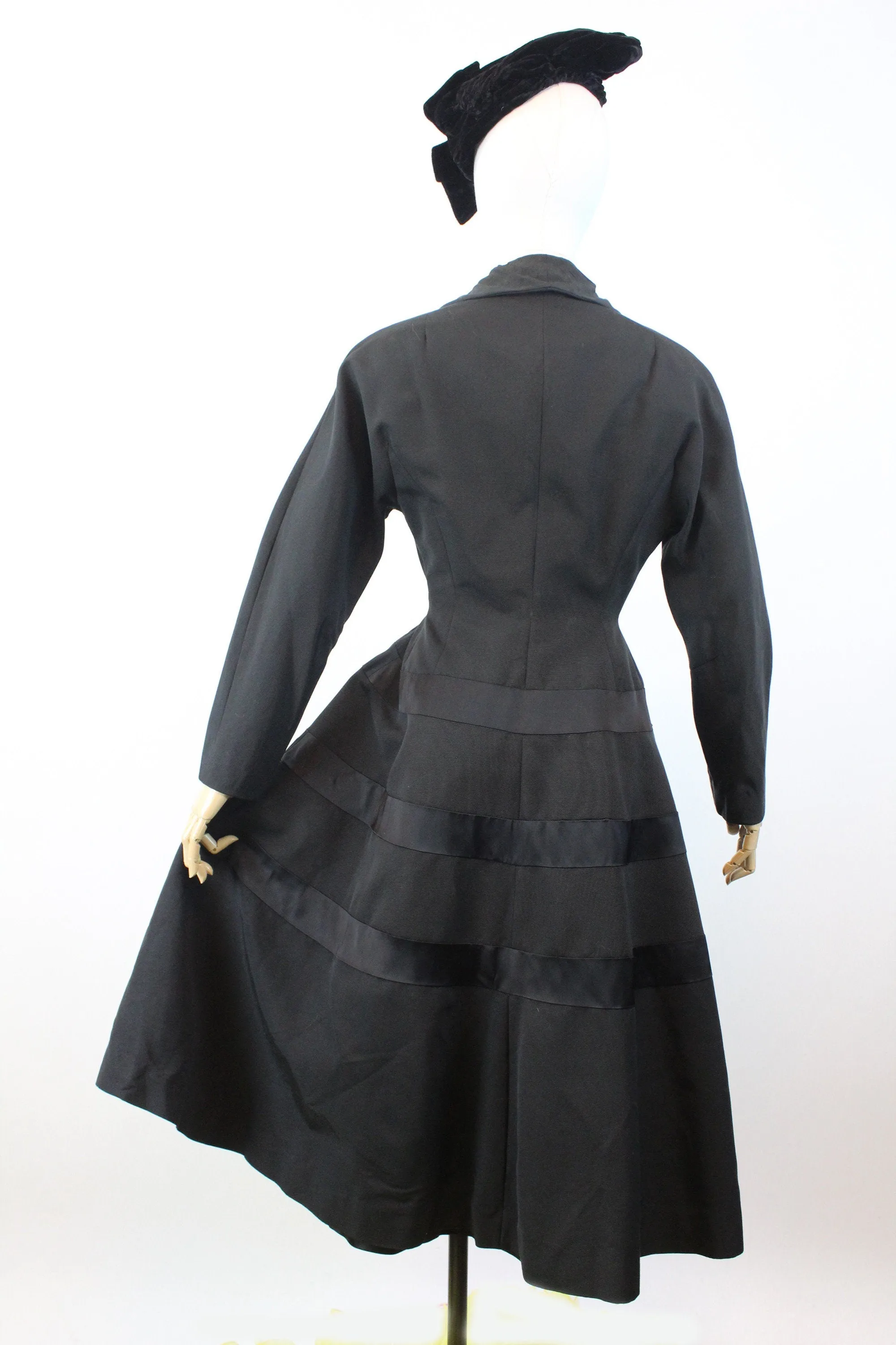 1950s PRINCESS faille dolman sleeve coat xs | new winter