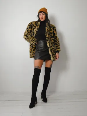 1980's Leopard Faux Fur Coat