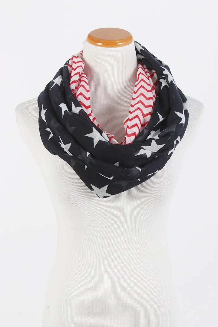 AINF78378 - STARS AND CHEVRON INFINITY SCARF