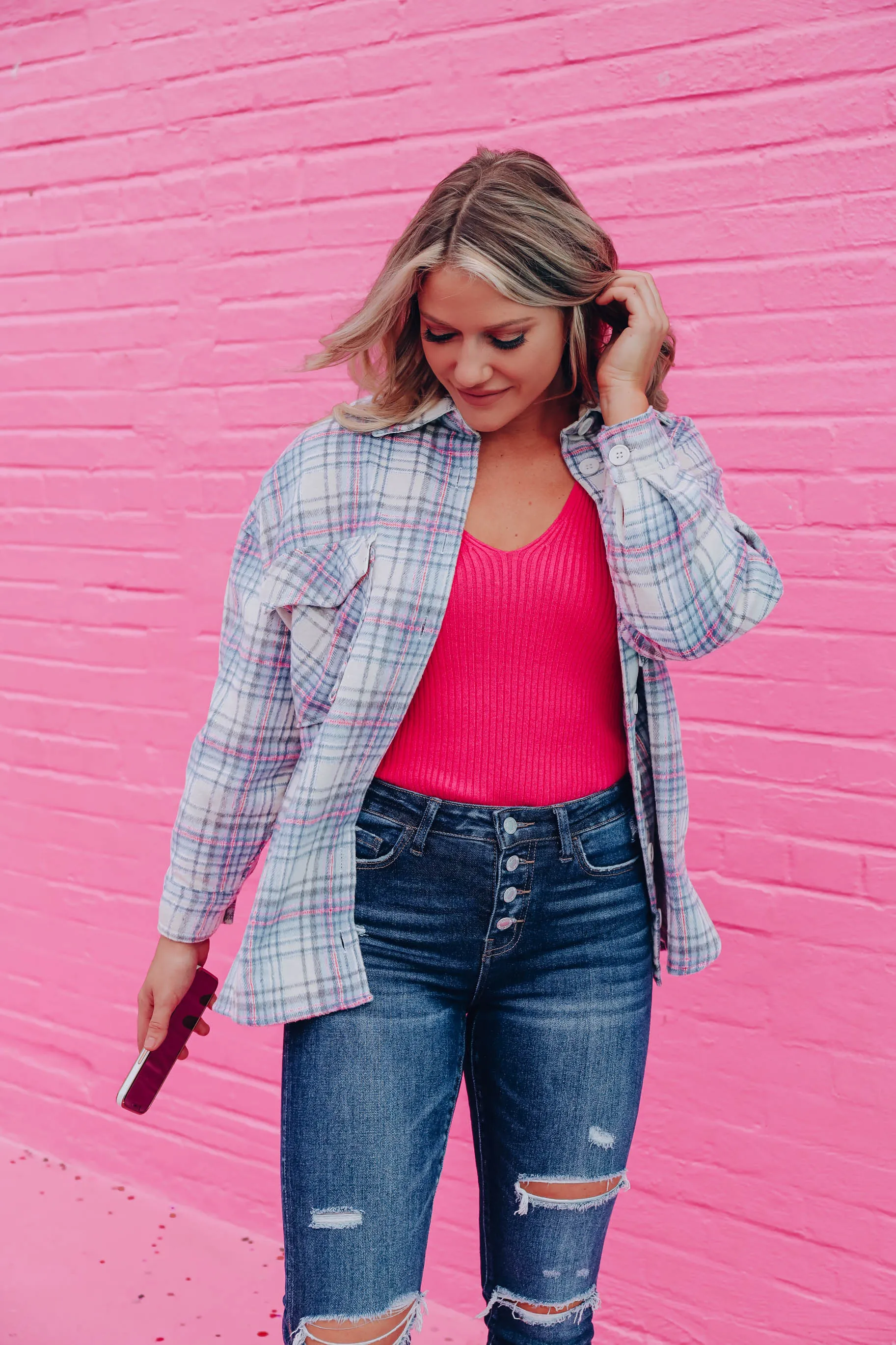 America's Sweetheart Plaid Shacket