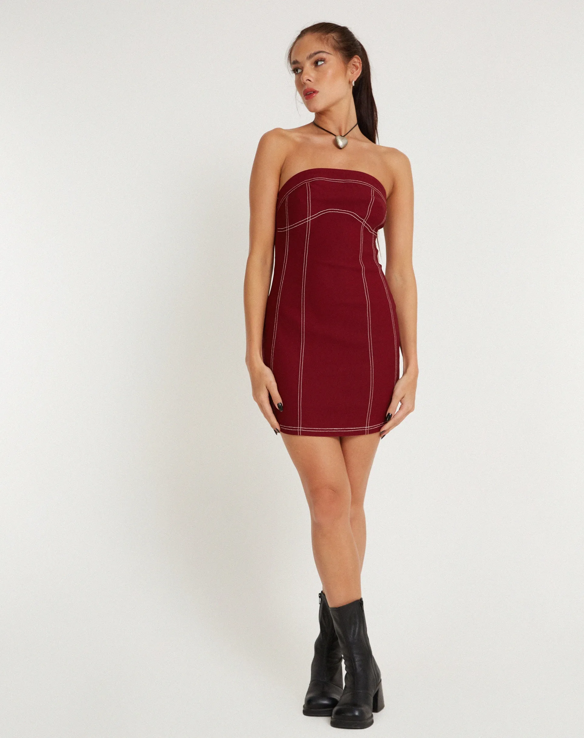 Baladis Mini Dress in Tailoring Redwood