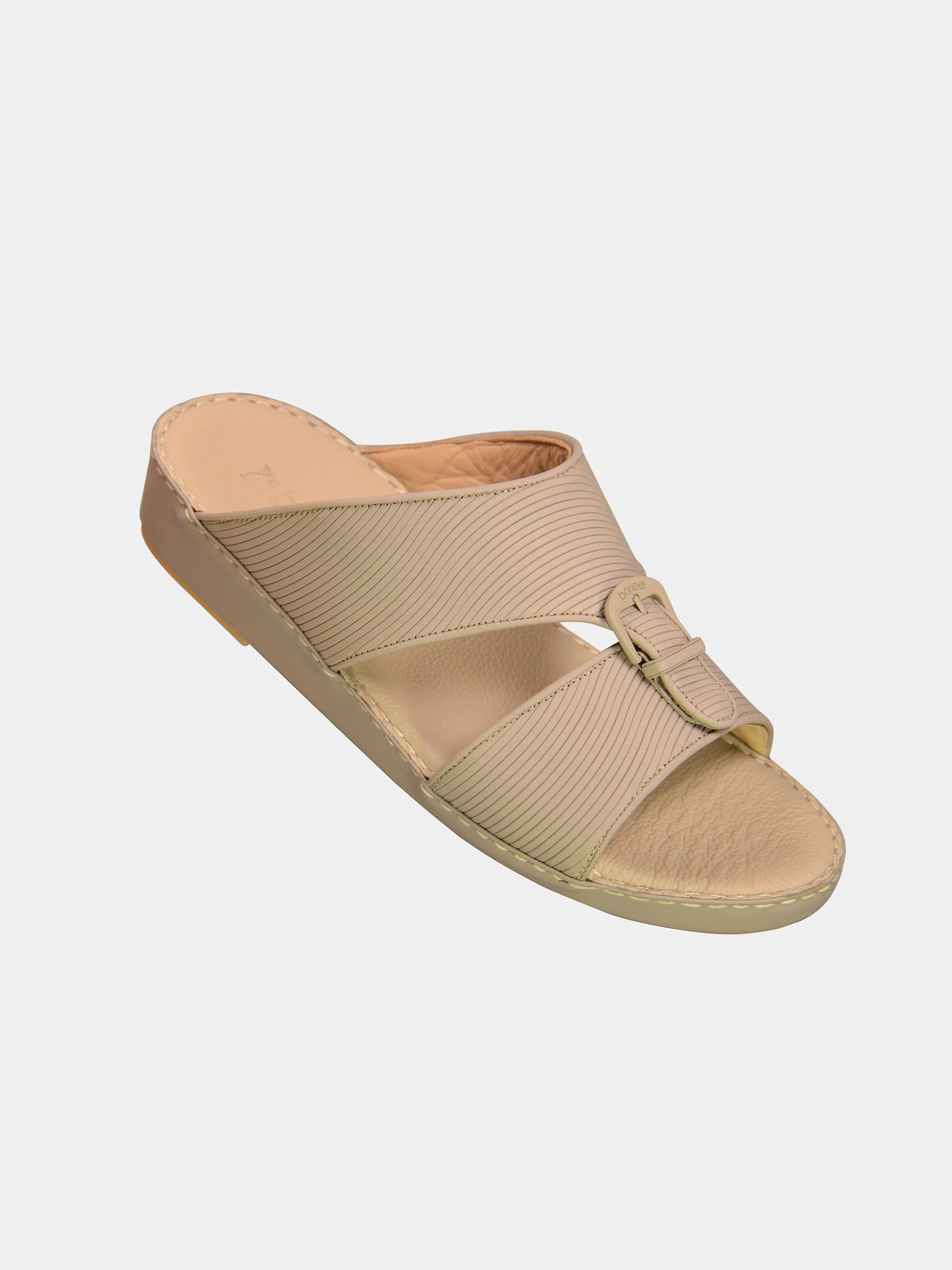 Barjeel Uno 001942 Textured Buckle Arabic Leather Sandals