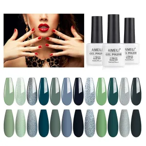 Blue Green Gel Nail Polish Set（SET12-12_8ML）