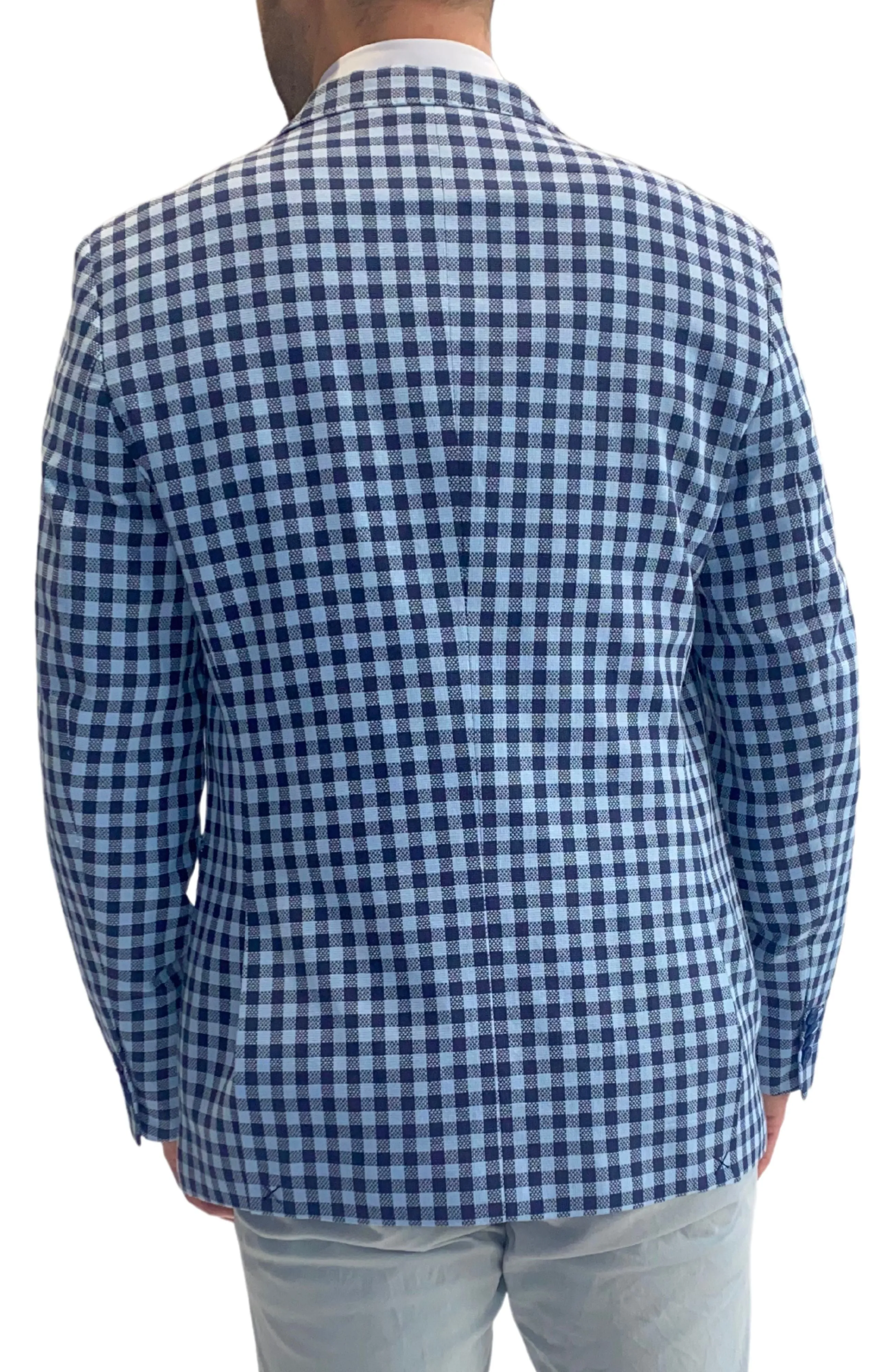 Blue Textured Check Sport Coat