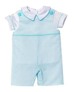 Boy's Checkered Overall Set