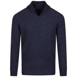 Corbet Shawl Pullover Sweater Navy - AW24