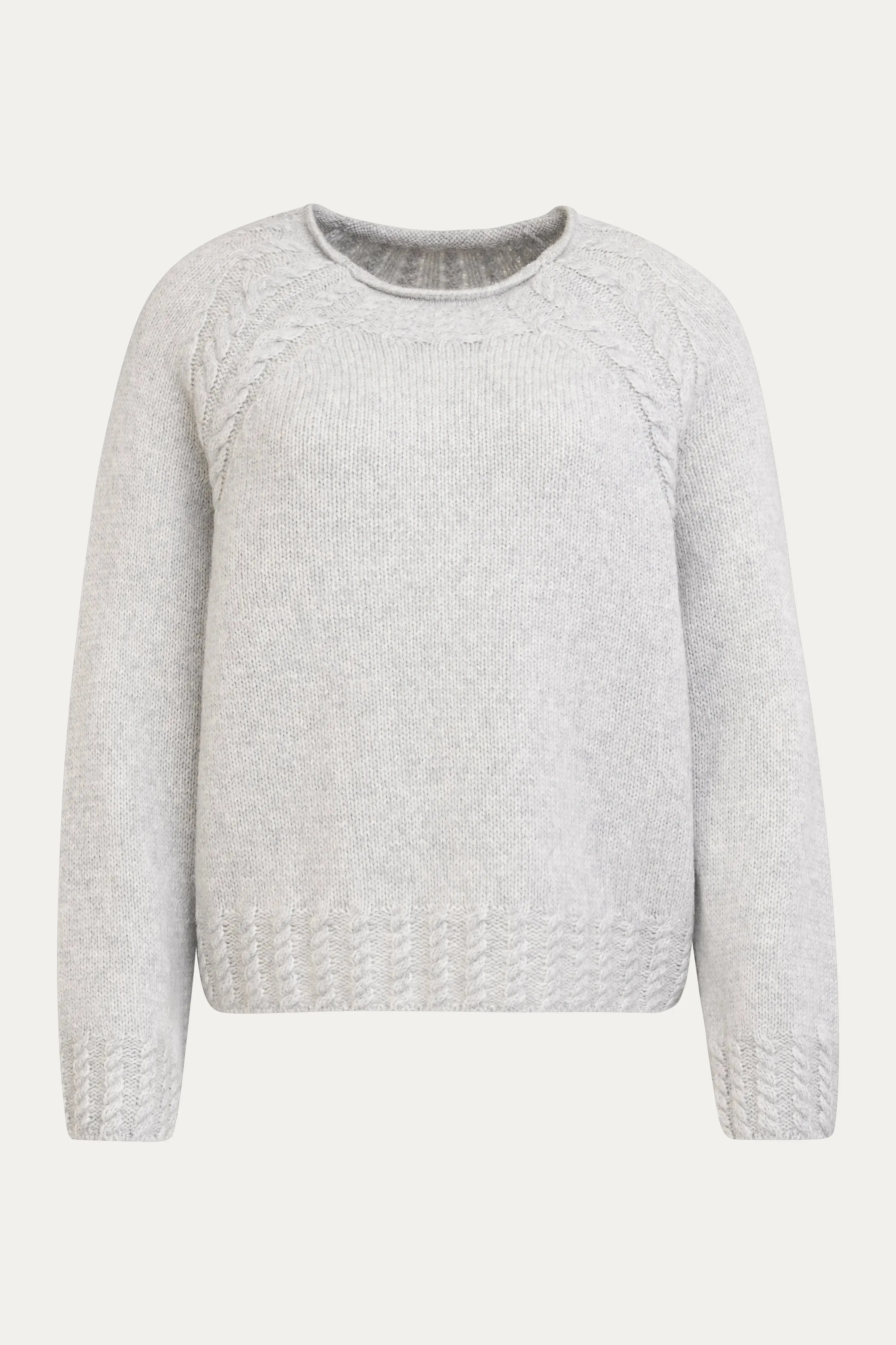 Cropped Pullover mit Zopfmuster