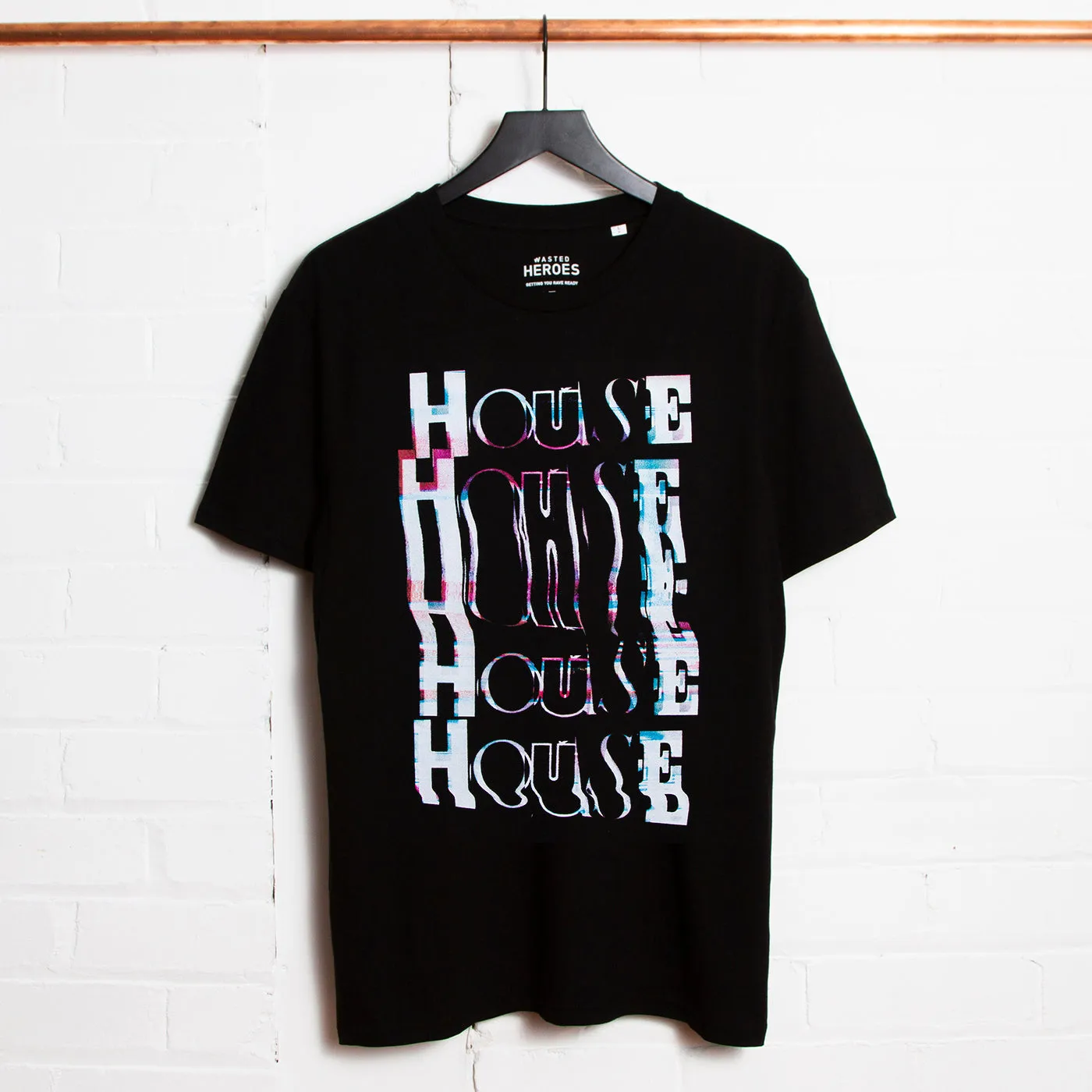 Distorted House Front Print - Tshirt - Black