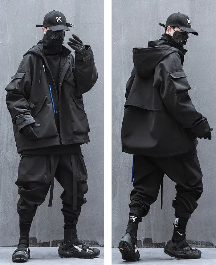 Futuristic Utility Cargo Jacket