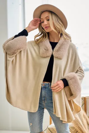 Ivory Faux Fur Solid Coat