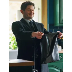 Iwan Rheon Wolf Black Wool Coat