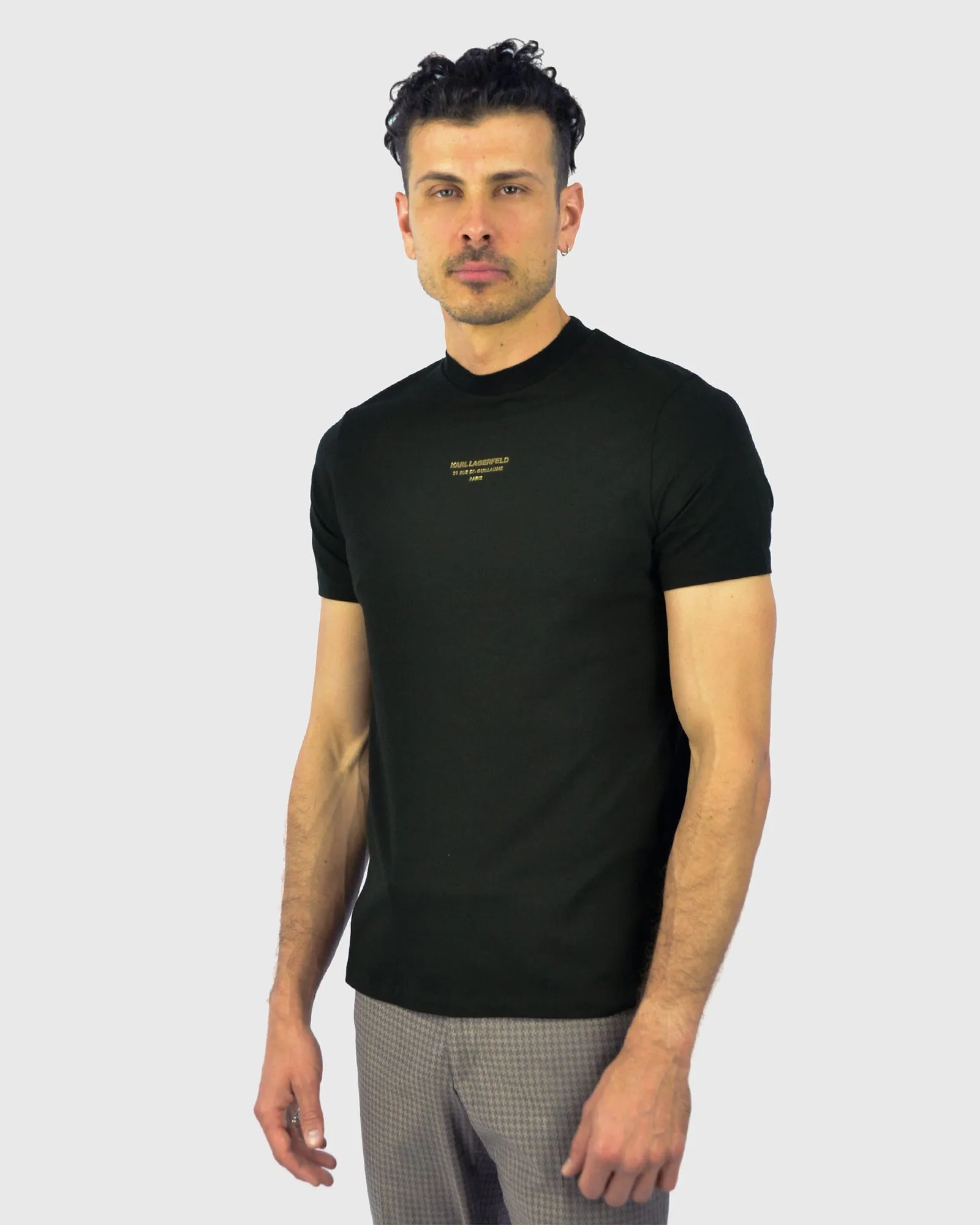 KARL LAGERFELD 755059 SS BLACK CREW T-SHIRT