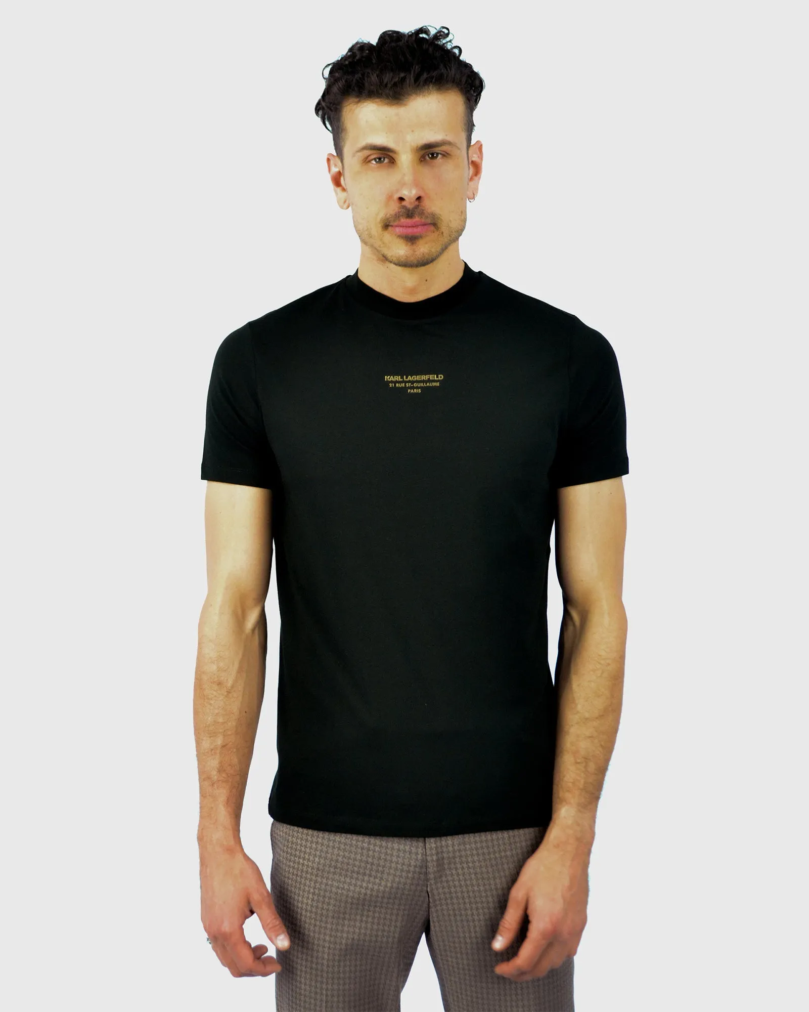 KARL LAGERFELD 755059 SS BLACK CREW T-SHIRT