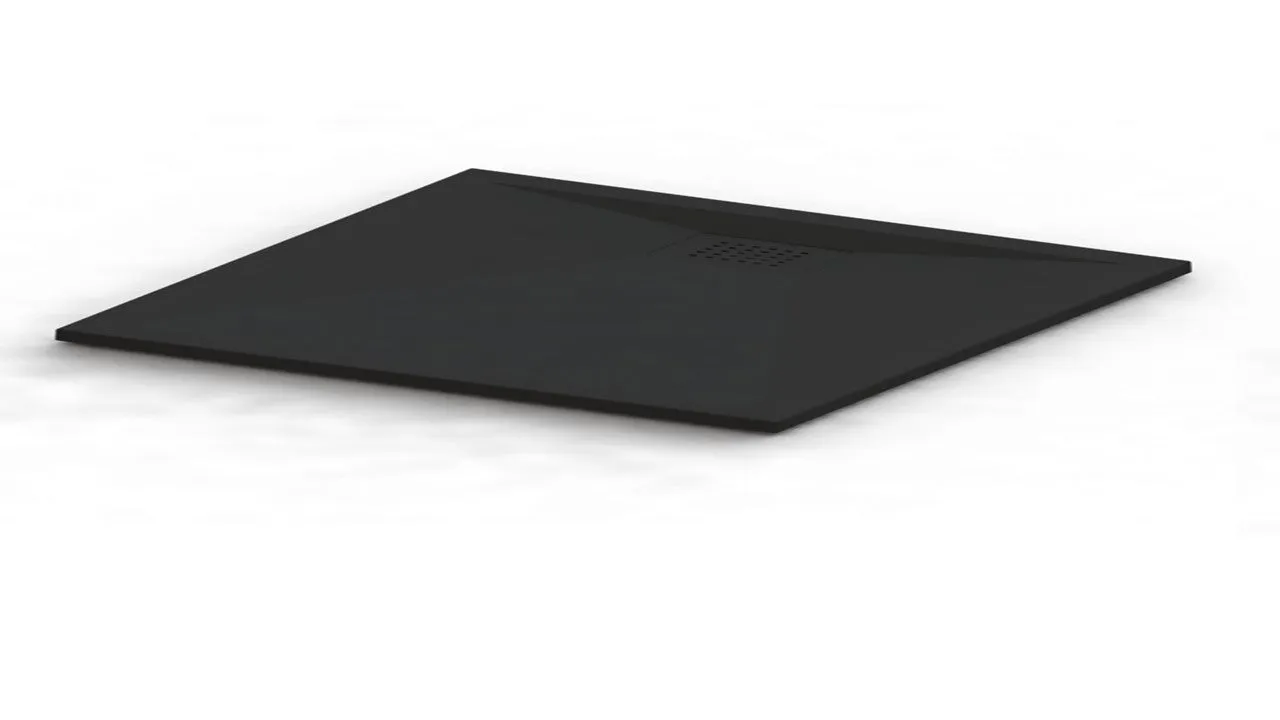 KineSurf Plus Rectangle Shower Trays Textured Black with Colour Match Waste - choice of sizes