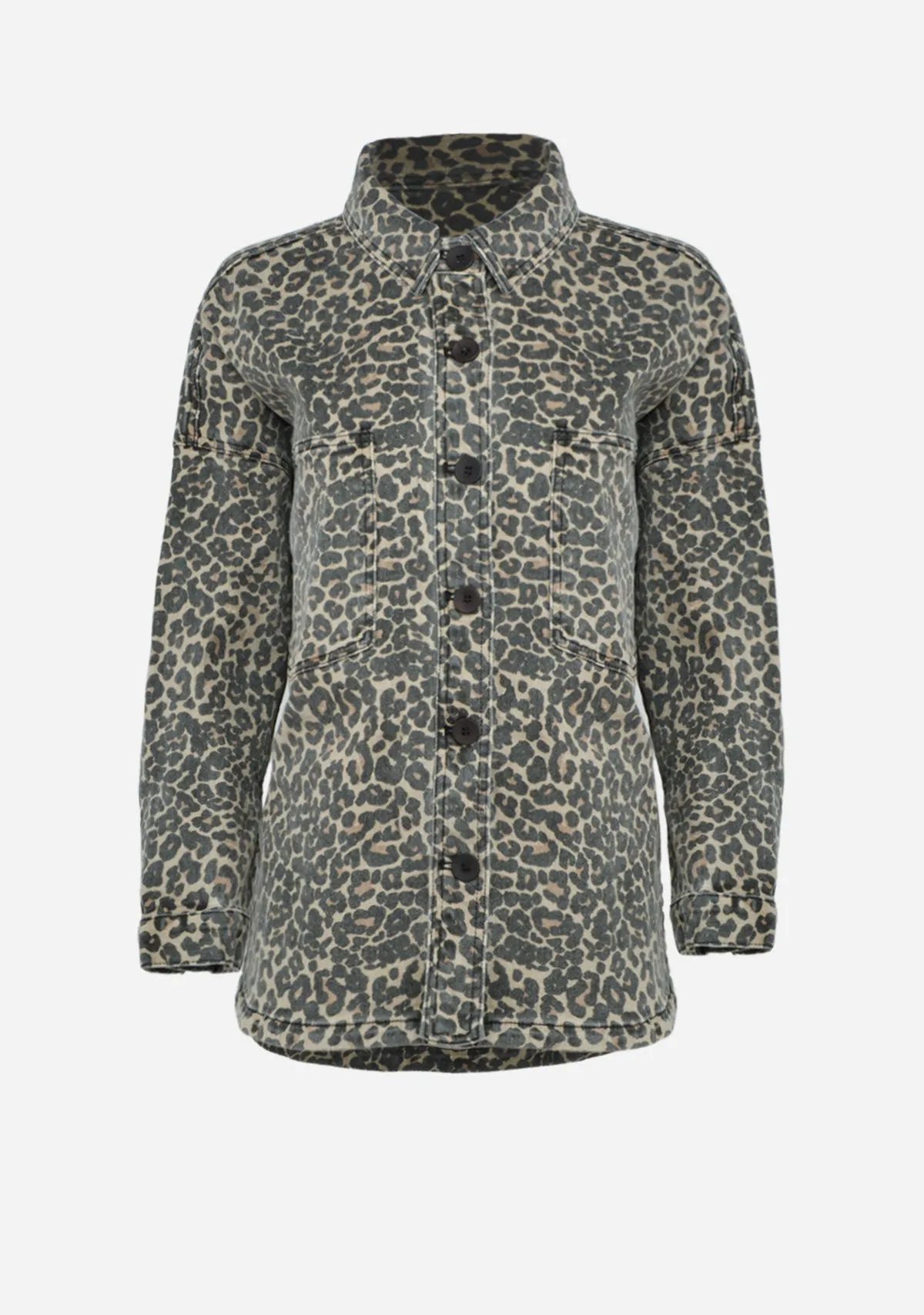 Leopard Print Stretch Shacket