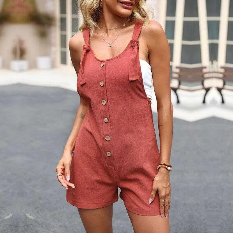 Linen Style Straps Overall