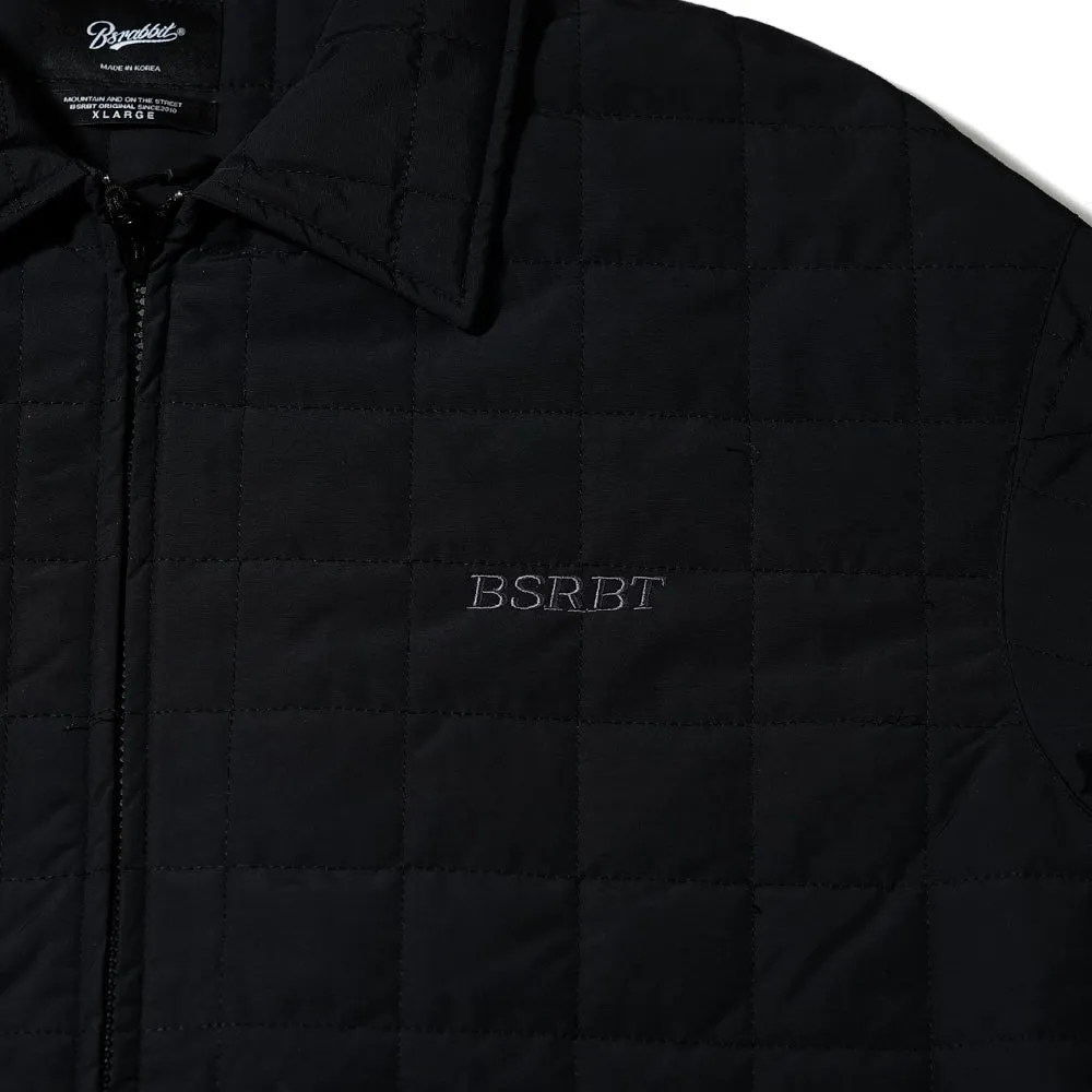 LOGO QUILTING COLLAR JACKET BLACK