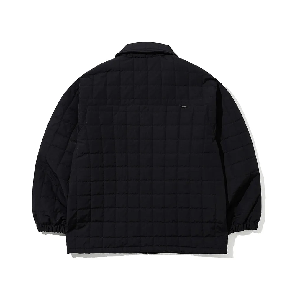 LOGO QUILTING COLLAR JACKET BLACK