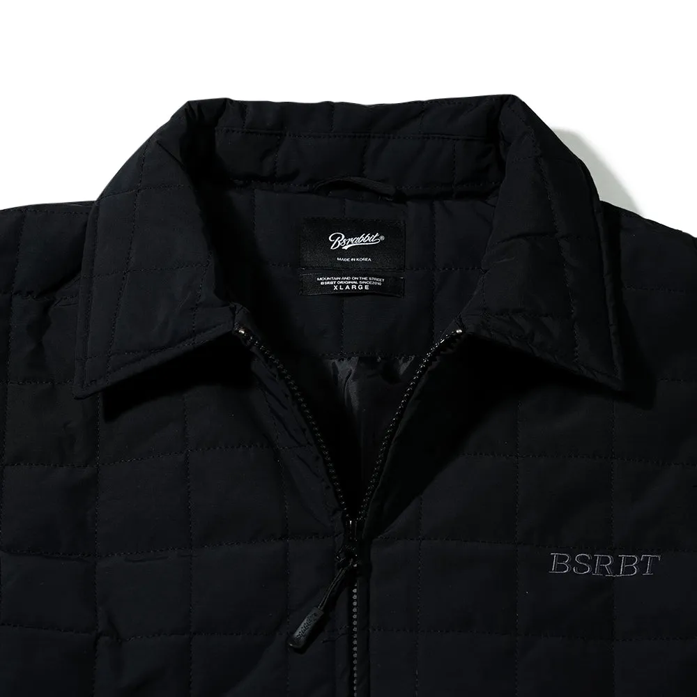 LOGO QUILTING COLLAR JACKET BLACK