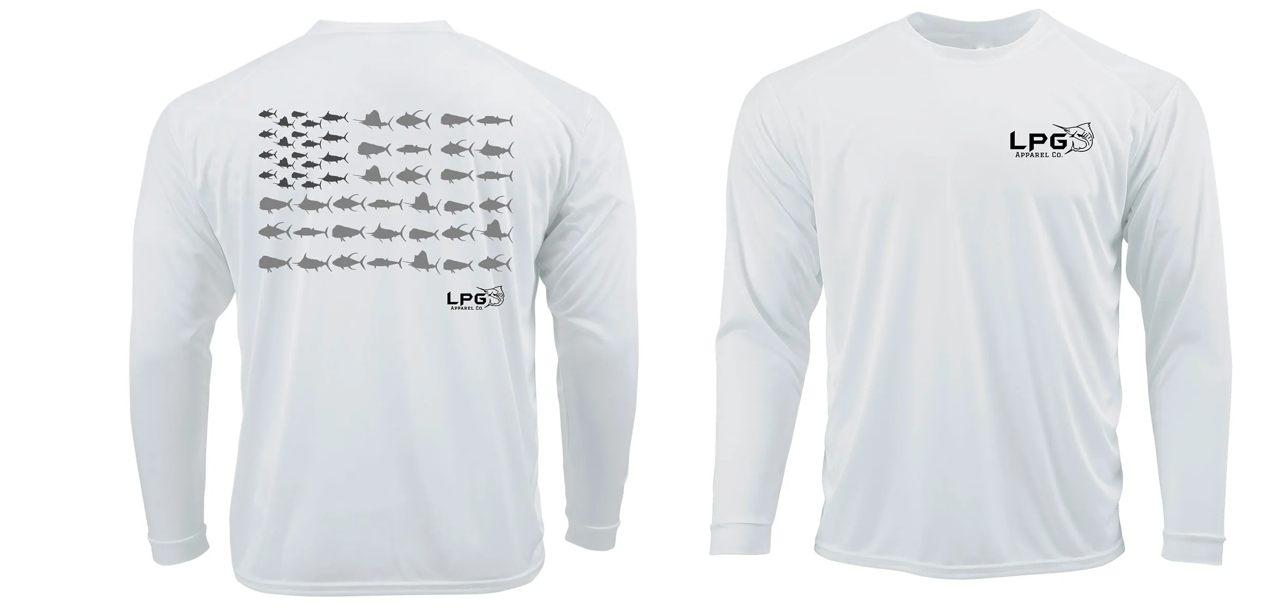 LPG Americano Patriotic Big Game Fish Edition Long Sleeve Performance UPF 50   T-Shirt