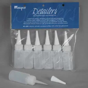 Mayco AC220 Detailer Squeeze Bottles with Tapered Plastic Tips, Pkg of 6