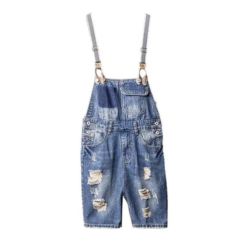 Men's jean overall shorts