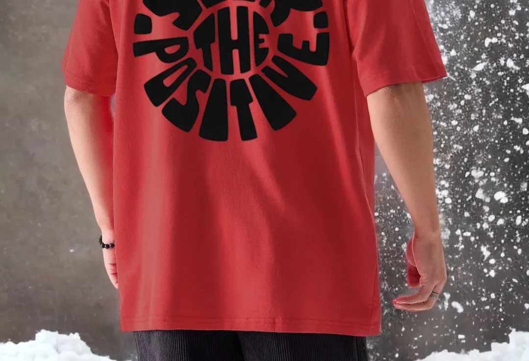 Men's Red Oversized T-shirt (printed)