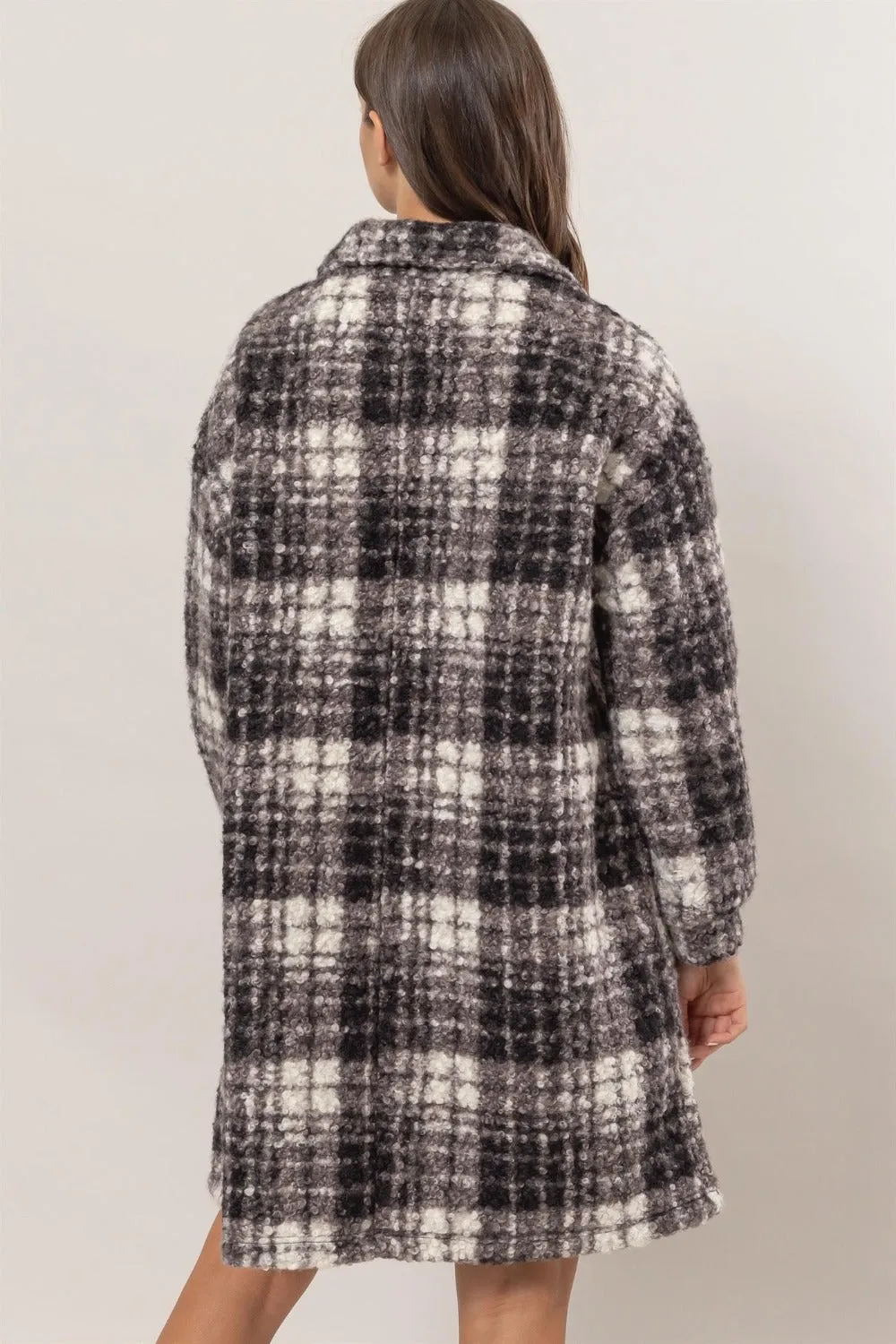 Paisley Plaid Button Down Longline Shacket