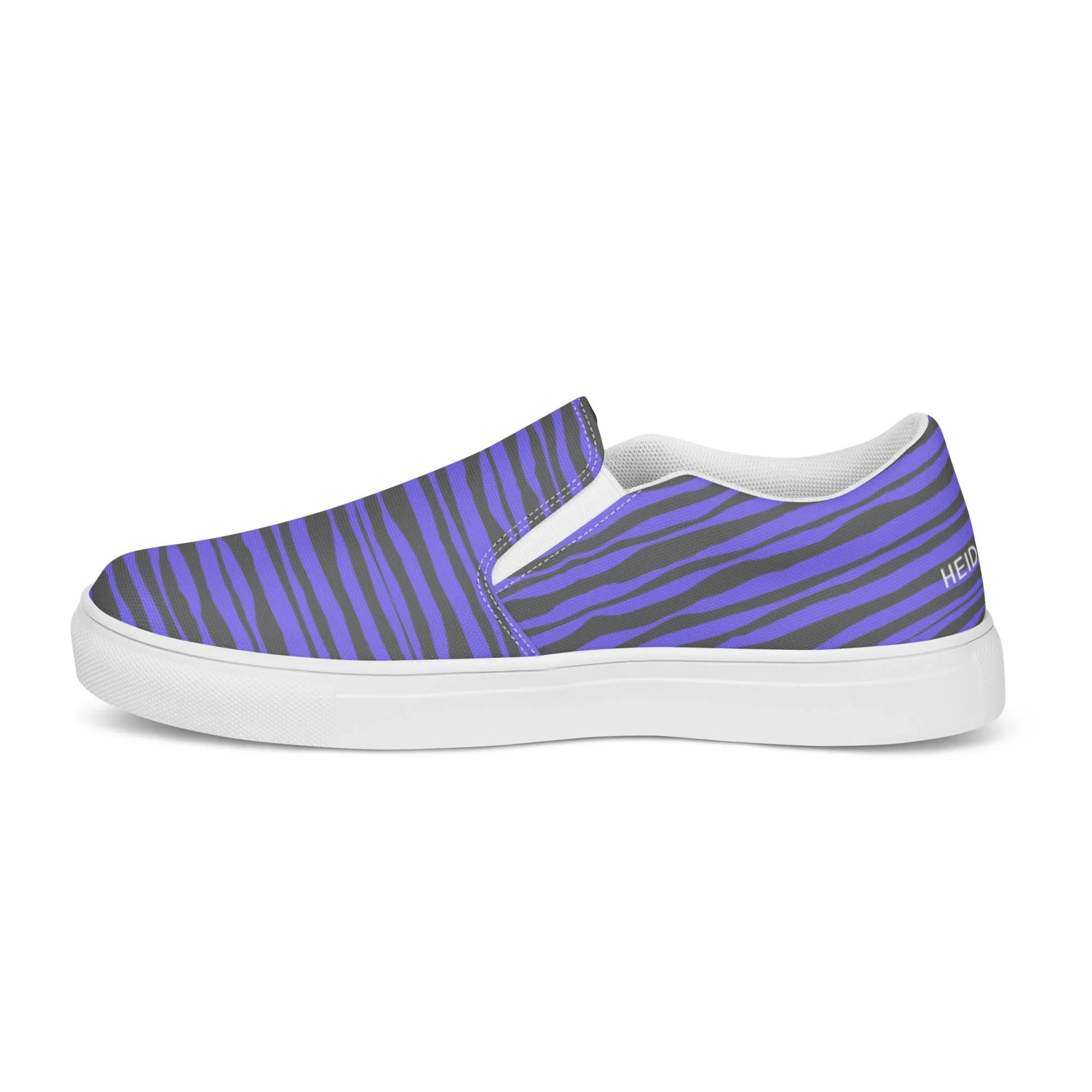 Pink Striped Women's Slip On, Brown Purple Striped Print Women’s Slip-On Canvas Shoes (US Size: 5-12)