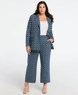 Plus Size Medallion Print Cropped Cullotte Pant