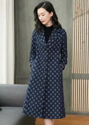 Polka Dot Custom Single Breated Trench Coat