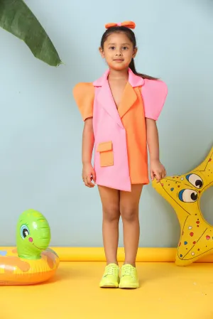 Pre-Order- Jazzy Neon Color Coat Dress