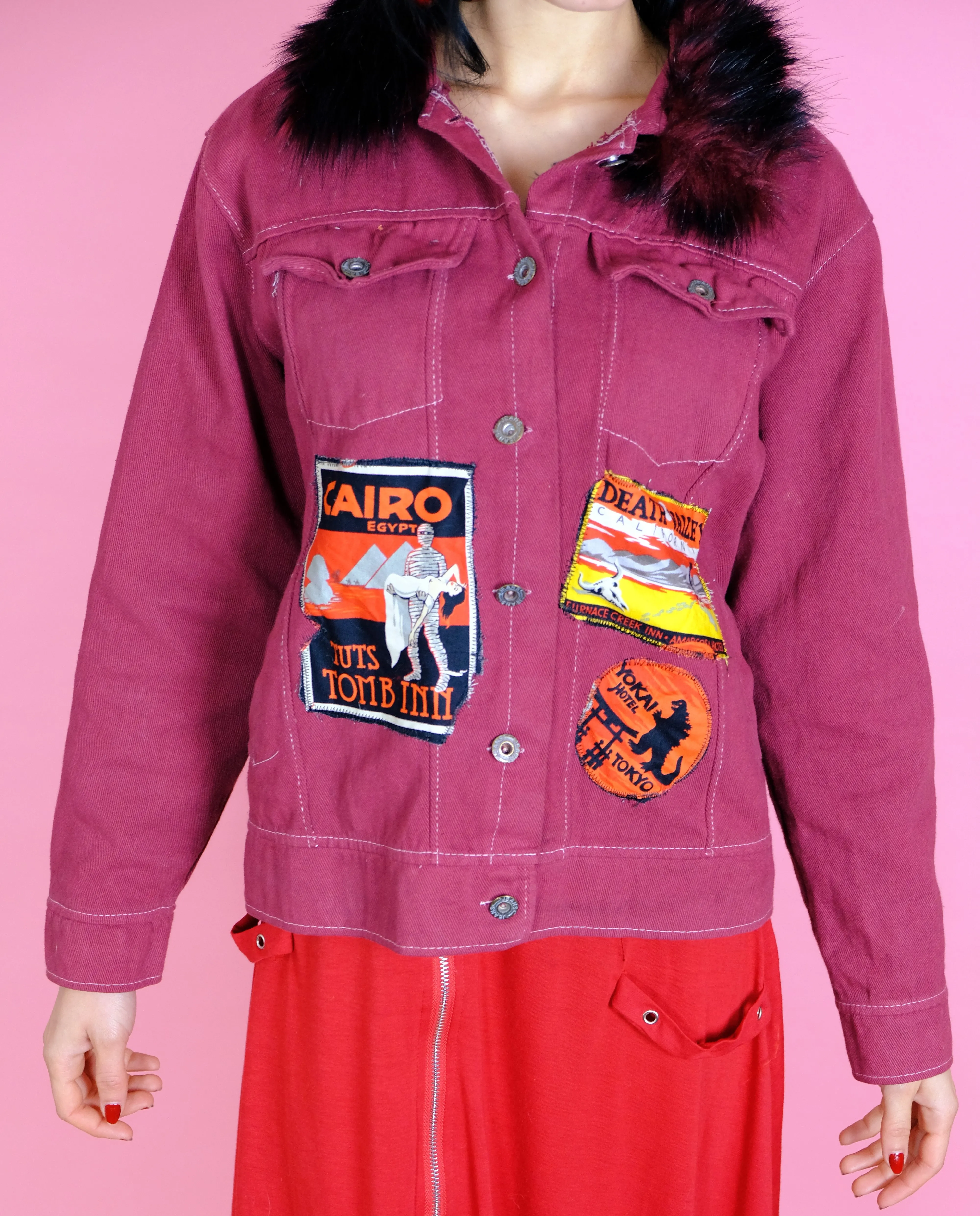 Red Reworked Jacket - S/M