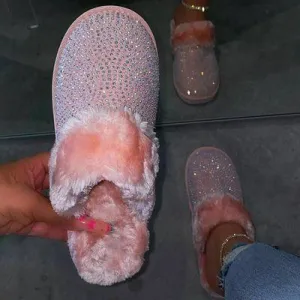 Rhinestone House Slippers