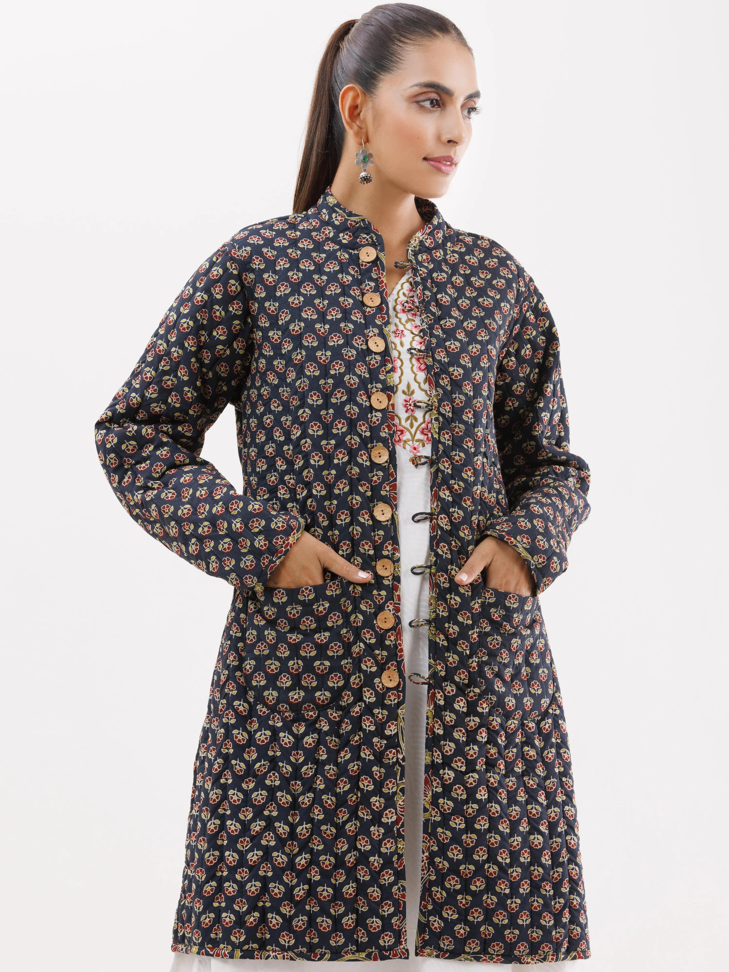 Shishir Heena Ajrakh Quilted Reversible Jacket