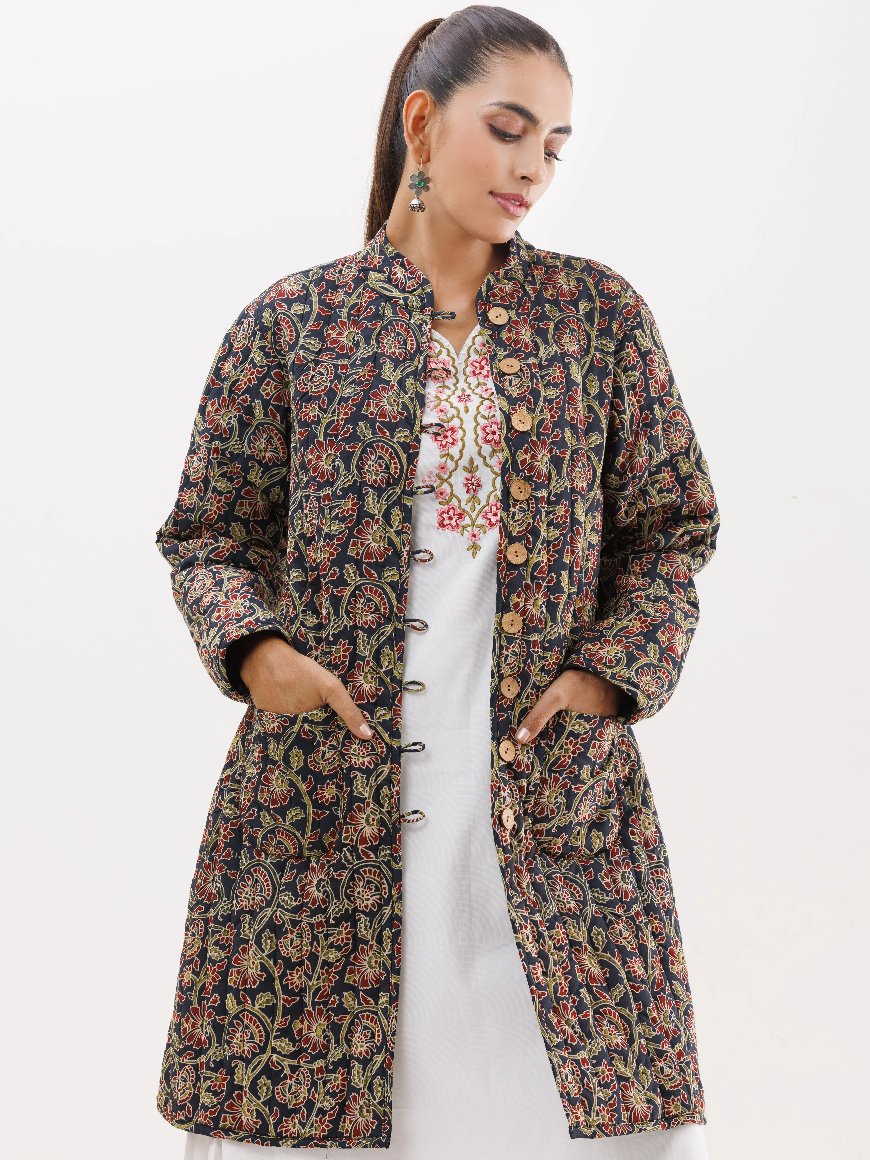 Shishir Heena Ajrakh Quilted Reversible Jacket