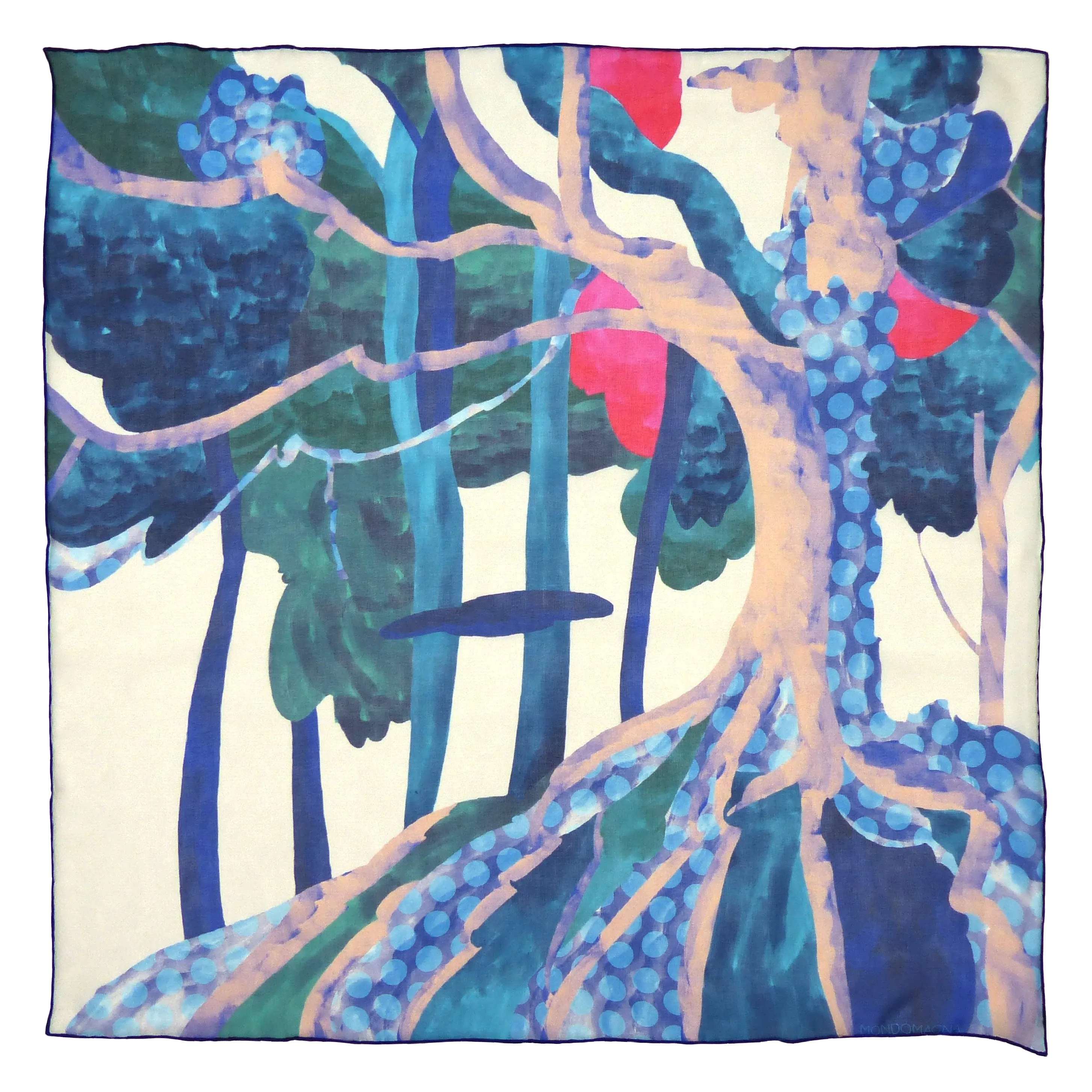 Silk Chiffon Scarf (65cm) - Forest Blue