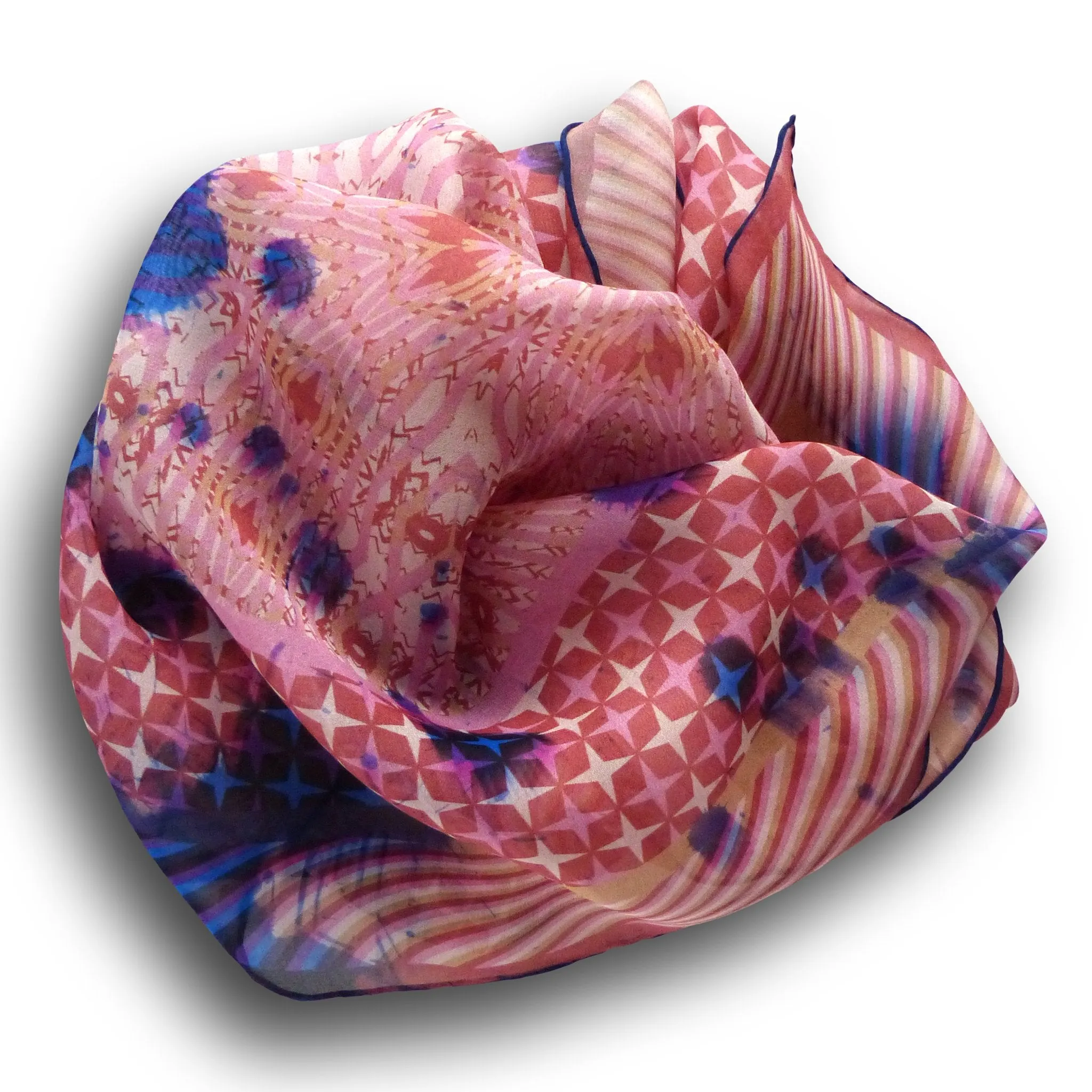 Silk Chiffon Scarf (65cm) - Kenzie Pink