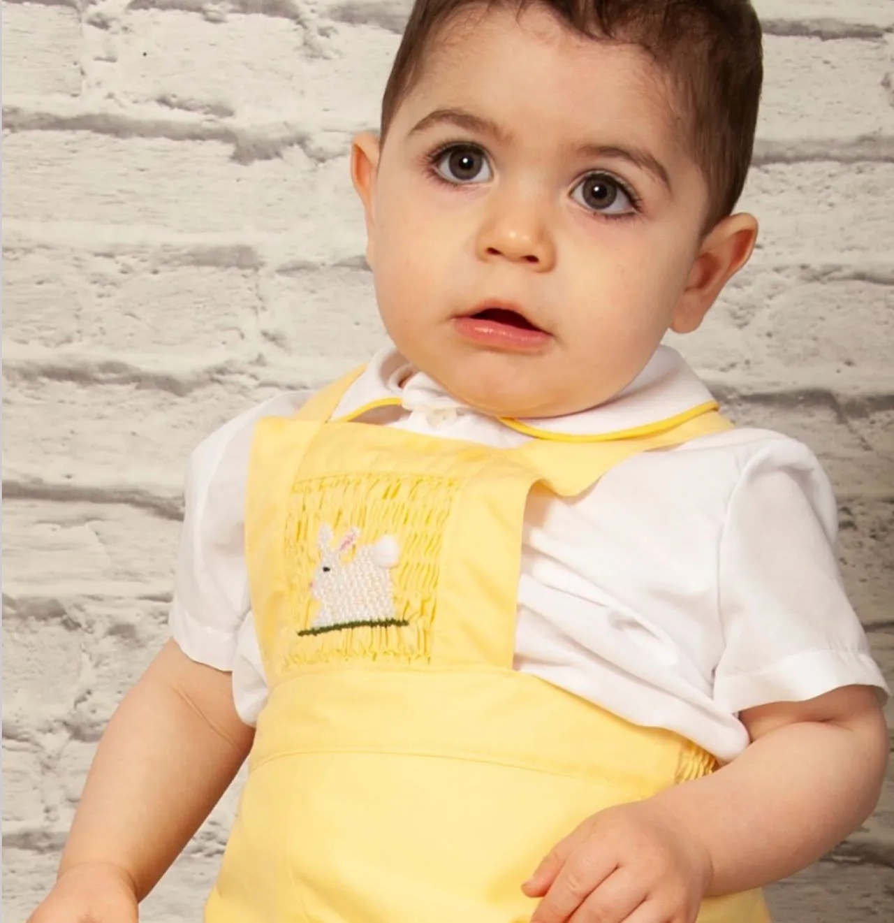 Sonata Boys Yellow Smocked Romper