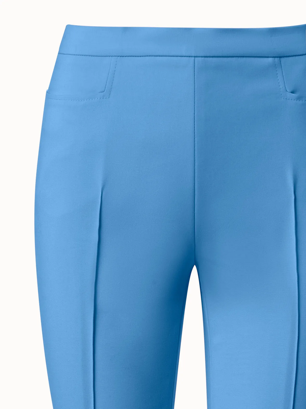 Straight Cropped Pants in Stretch Cotton