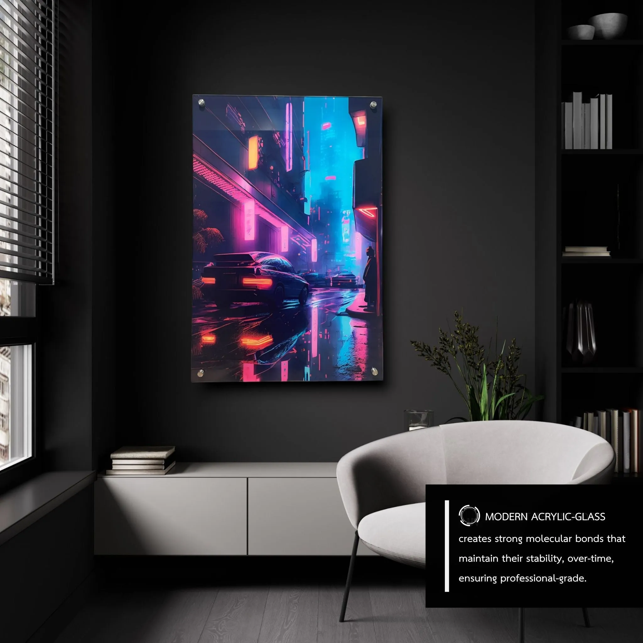 The Neon City (Futuristic) Acrylic Wall Art