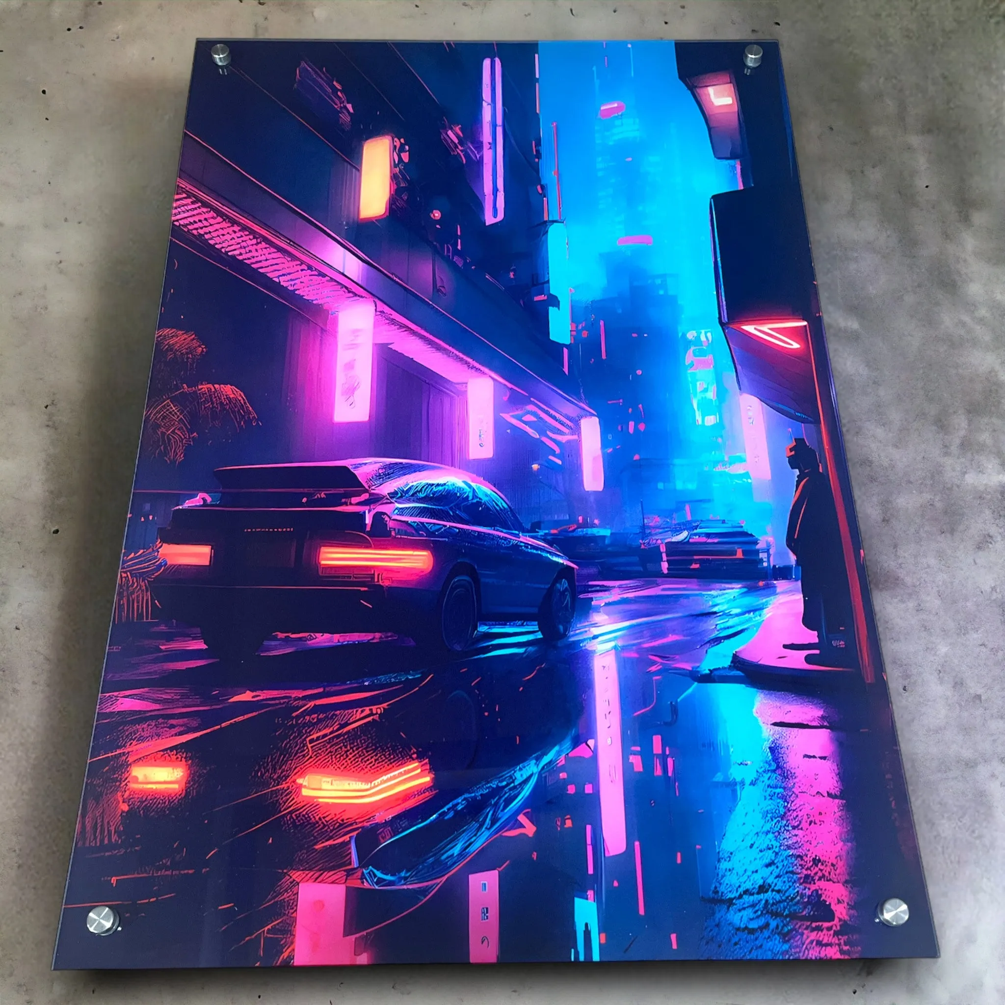 The Neon City (Futuristic) Acrylic Wall Art