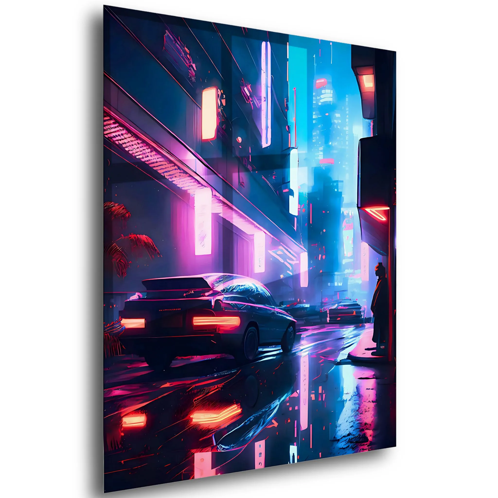 The Neon City (Futuristic) Acrylic Wall Art