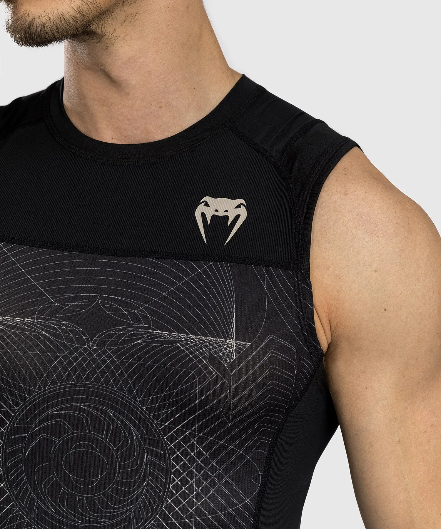 Venum G-Fit Air Men's Sleeveless Rashguard - Deep Black/Desert Sand