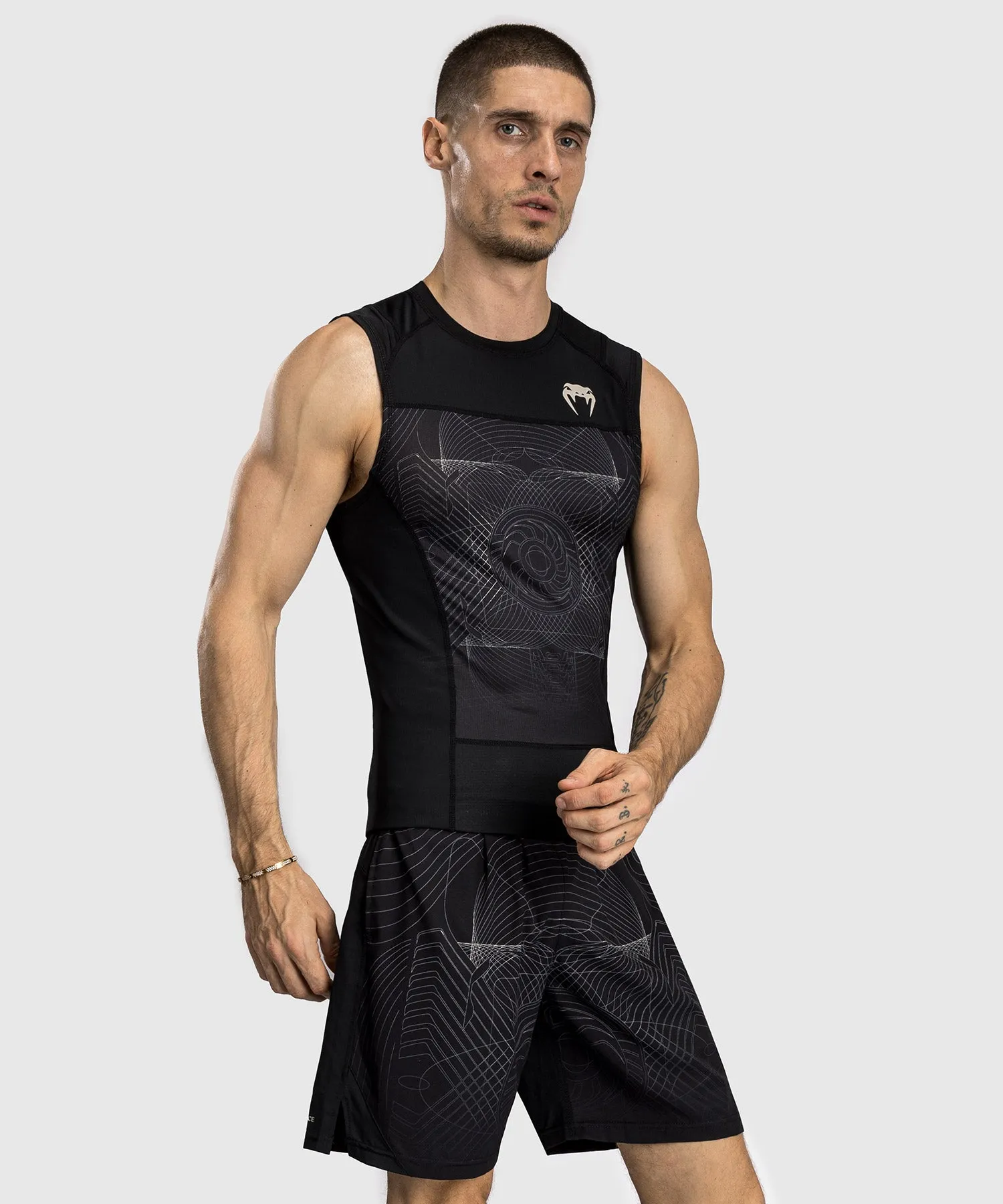 Venum G-Fit Air Men's Sleeveless Rashguard - Deep Black/Desert Sand