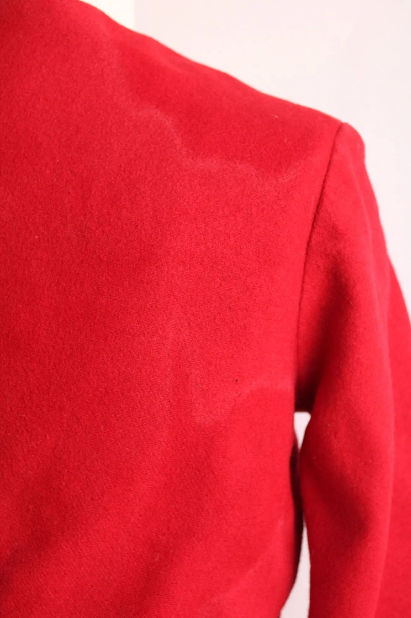 Vintage 1960s Red Wool Cropped Bolero Jacket