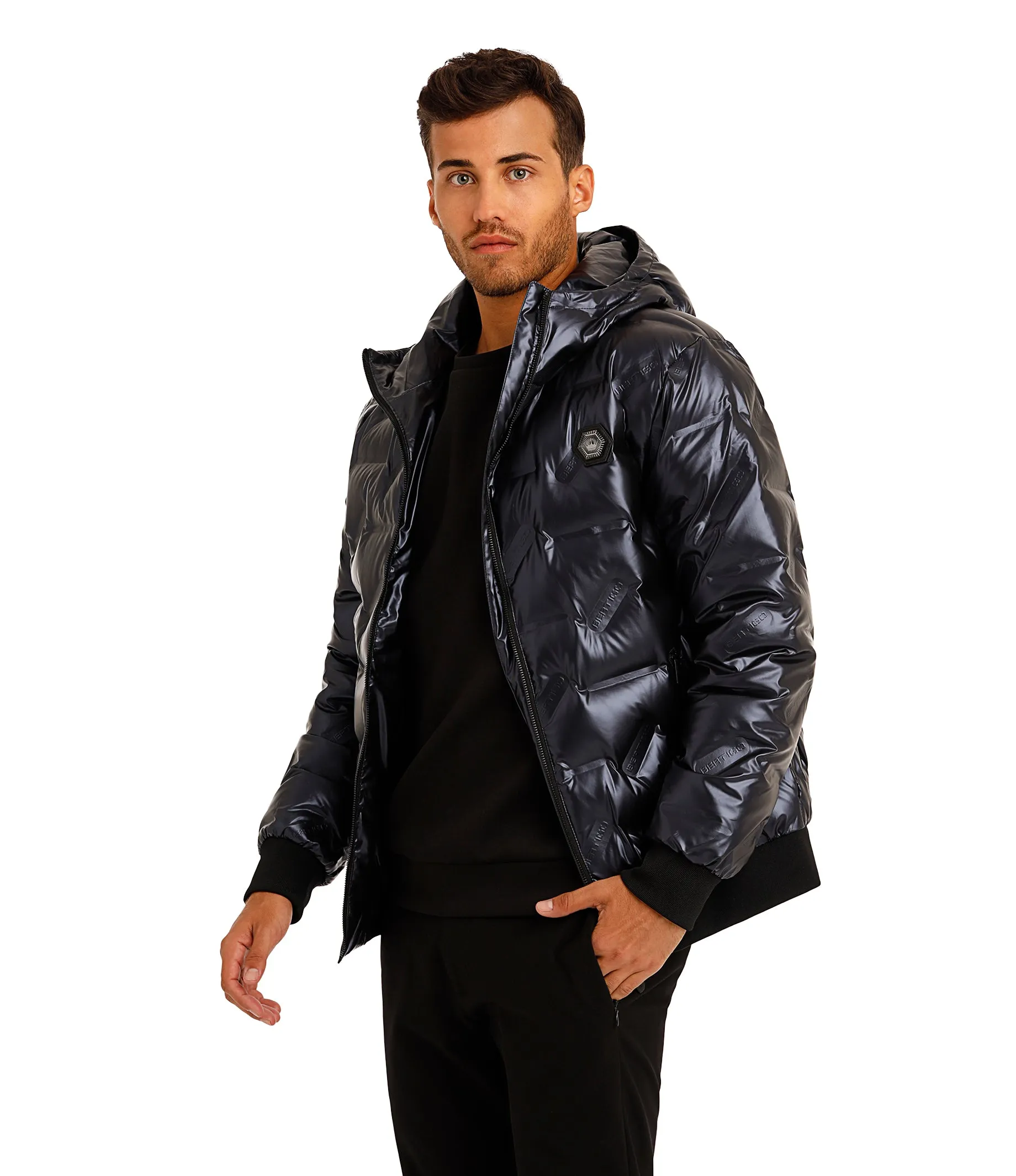 WOLF NAVY DOWN FILLED COAT