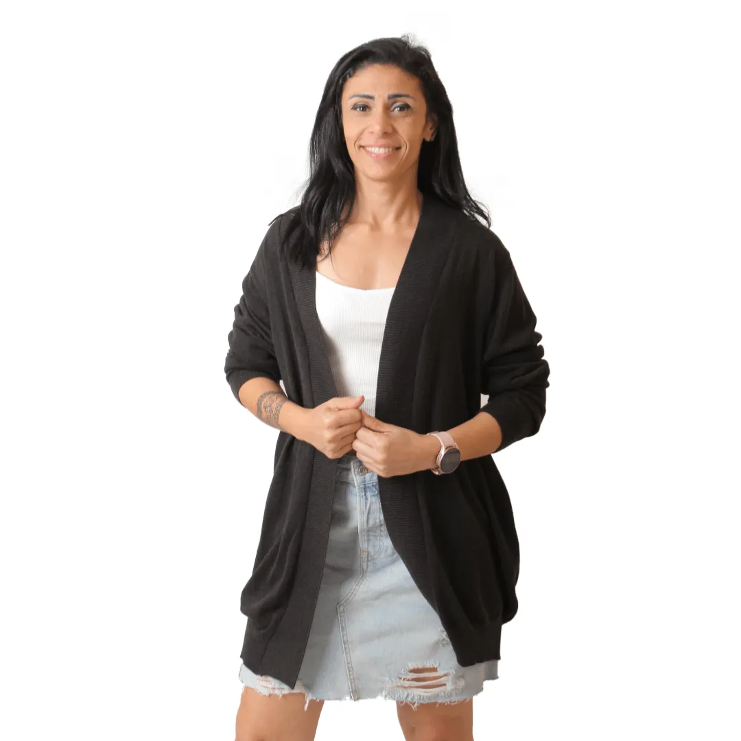 Women AE Cotton Cardigan - Dark Grey