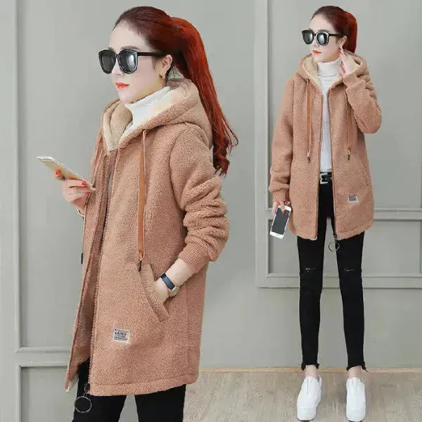 Women Faux fur coat and Jacket Autumn Winter Coat Cardigan wool coat warm coats for women